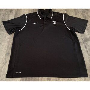 Nike Polo Shirt Mens‎ XL Black Dri Fit Soccer Logo Referee Performance Active